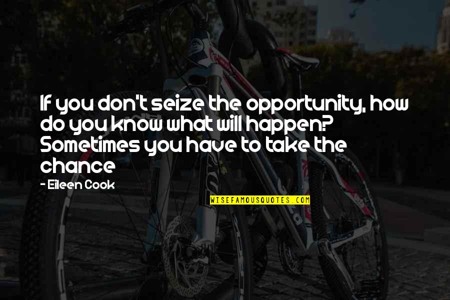 You Don't Cook Quotes By Eileen Cook: If you don't seize the opportunity, how do