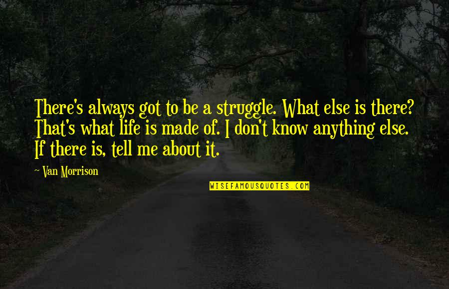 You Don't Know Anything About Me Quotes By Van Morrison: There's always got to be a struggle. What