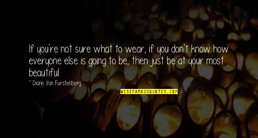 You Don't Know How Beautiful You Are Quotes By Diane Von Furstenberg: If you're not sure what to wear, if