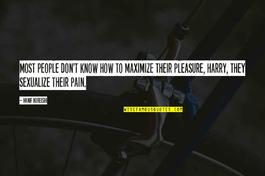 You Don't Know My Pain Quotes By Hanif Kureishi: Most people don't know how to maximize their