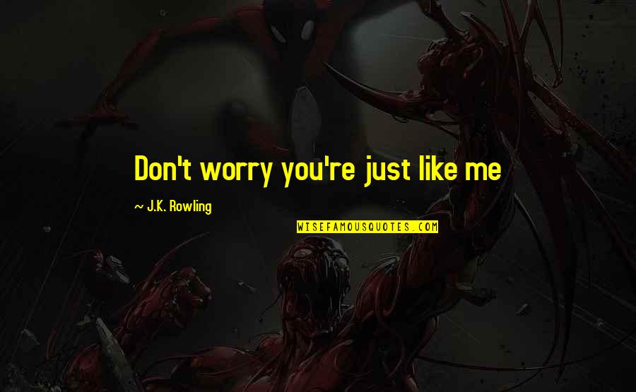 You Don't Like Me Quotes By J.K. Rowling: Don't worry you're just like me