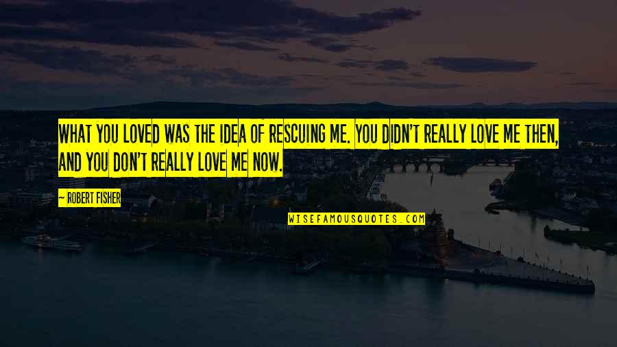 You Don't Love Me Now Quotes By Robert Fisher: What you loved was the idea of rescuing