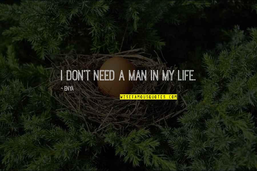 You Don't Need A Man Quotes By Enya: I don't need a man in my life.
