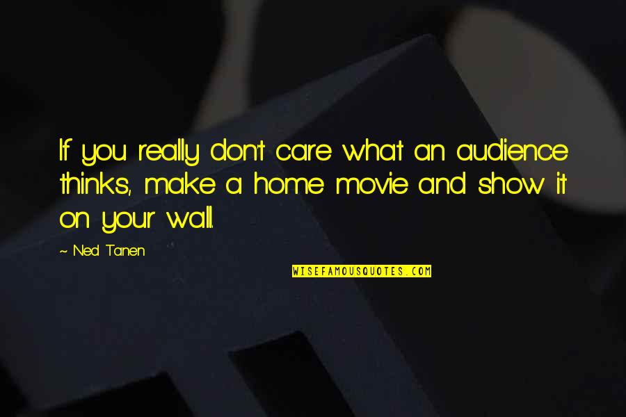 You Don't Really Care Quotes By Ned Tanen: If you really don't care what an audience You Don't Really Care Quotes By Ned Tanen: If you really don't care what an audience