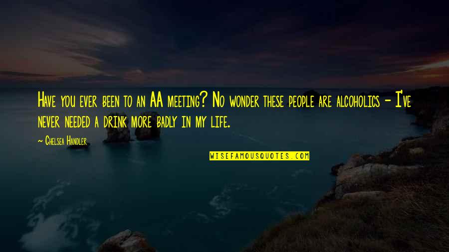 You Ever Wonder Quotes By Chelsea Handler: Have you ever been to an AA meeting? You Ever Wonder Quotes By Chelsea Handler: Have you ever been to an AA meeting?