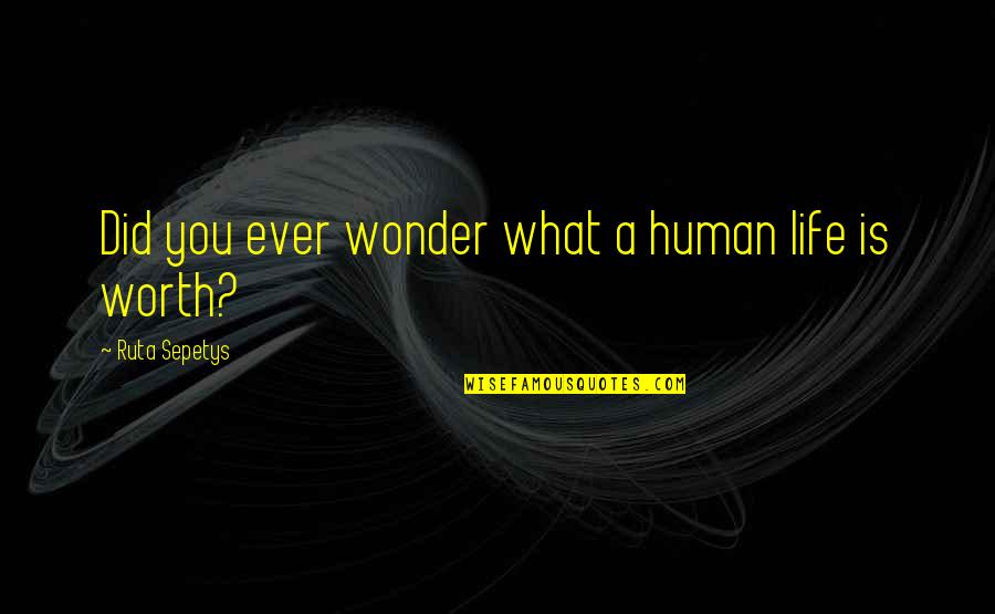 You Ever Wonder Quotes By Ruta Sepetys: Did you ever wonder what a human life You Ever Wonder Quotes By Ruta Sepetys: Did you ever wonder what a human life