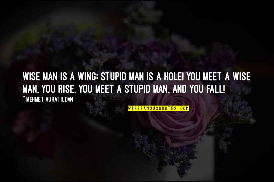 You Fall You Rise Quotes By Mehmet Murat Ildan: Wise man is a wing; stupid man is You Fall You Rise Quotes By Mehmet Murat Ildan: Wise man is a wing; stupid man is