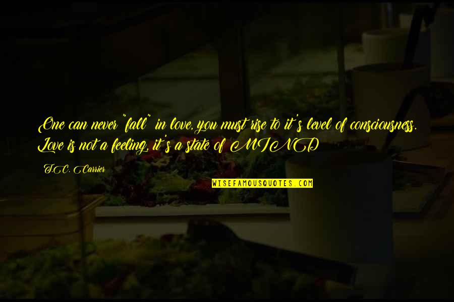 You Fall You Rise Quotes By T.C. Carrier: One can never "fall" in love, you must You Fall You Rise Quotes By T.C. Carrier: One can never "fall" in love, you must