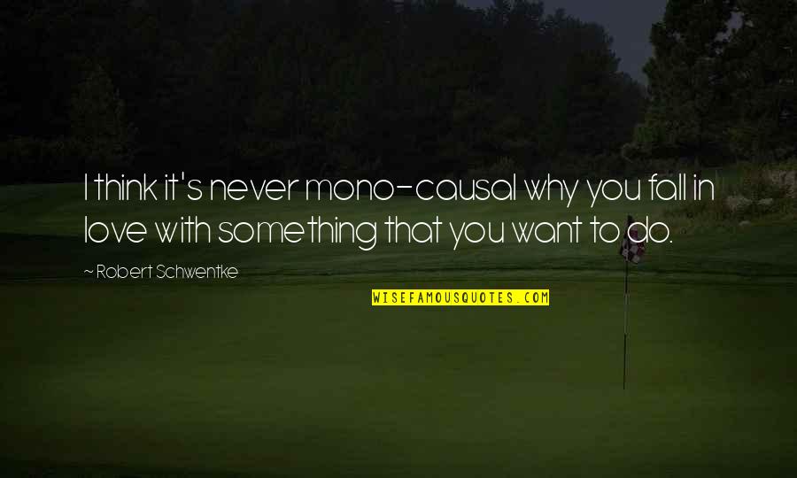 You Falling In Love Quotes By Robert Schwentke: I think it's never mono-causal why you fall