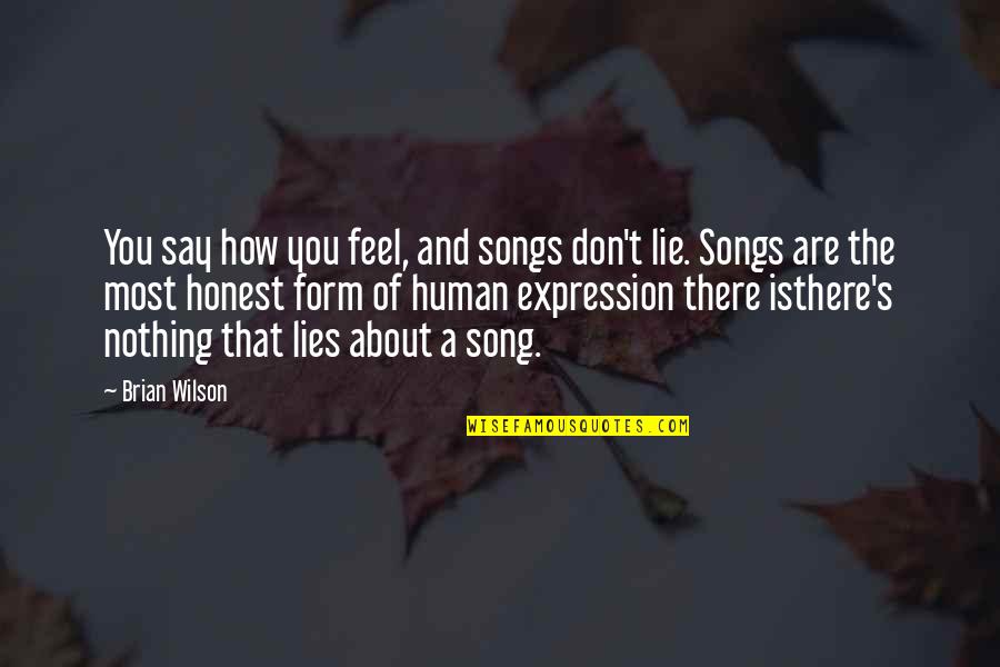 You Feel Nothing Quotes By Brian Wilson: You say how you feel, and songs don't