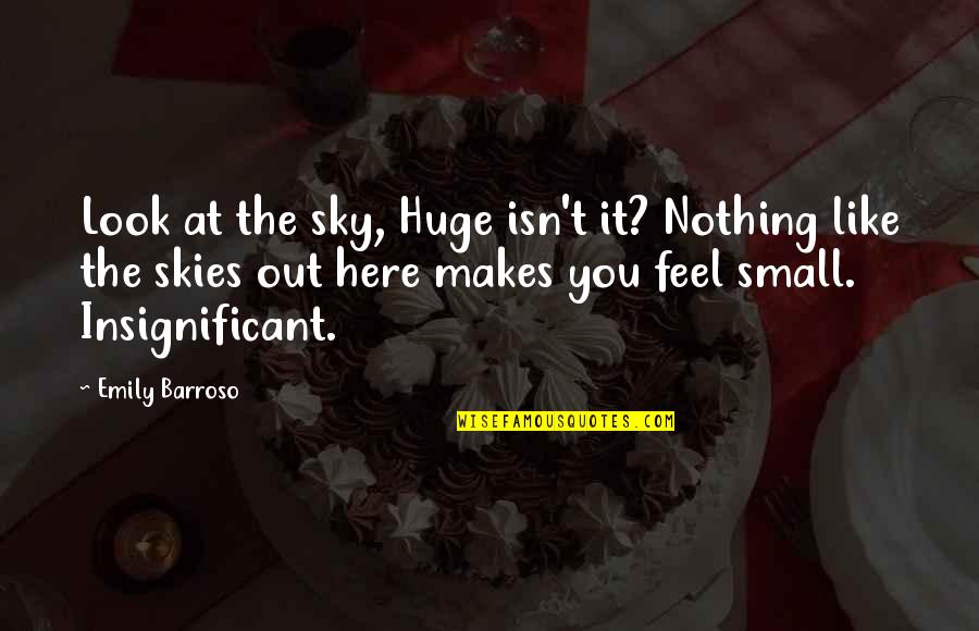 You Feel Nothing Quotes By Emily Barroso: Look at the sky, Huge isn't it? Nothing