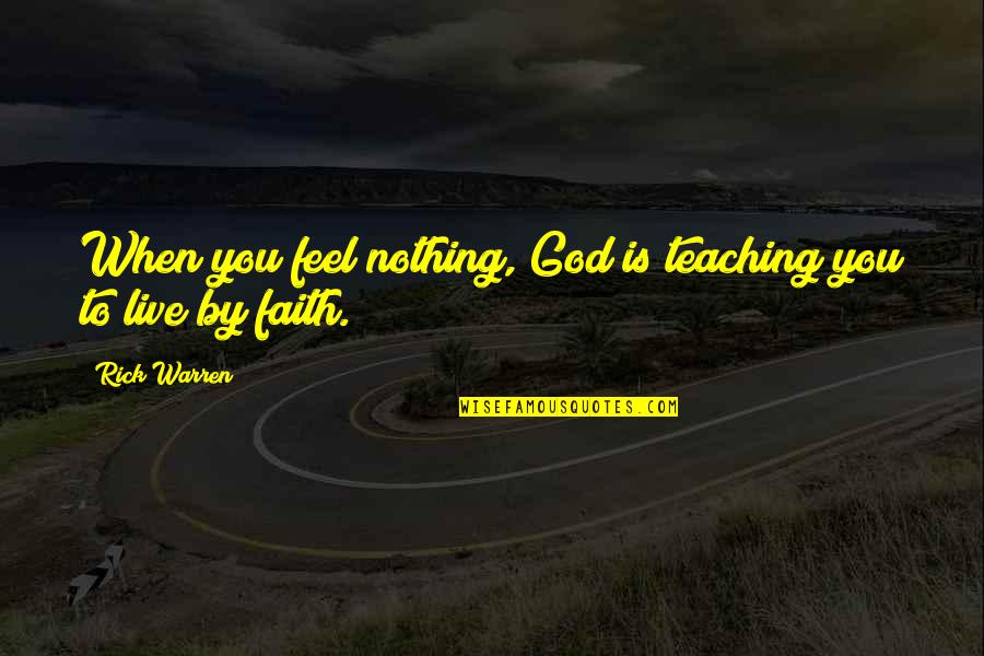 You Feel Nothing Quotes By Rick Warren: When you feel nothing, God is teaching you