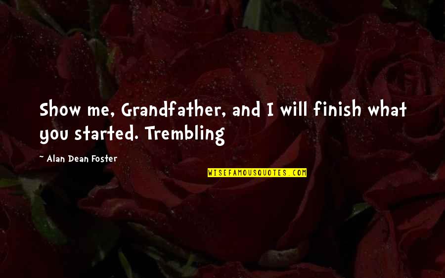 You Finish Quotes By Alan Dean Foster: Show me, Grandfather, and I will finish what