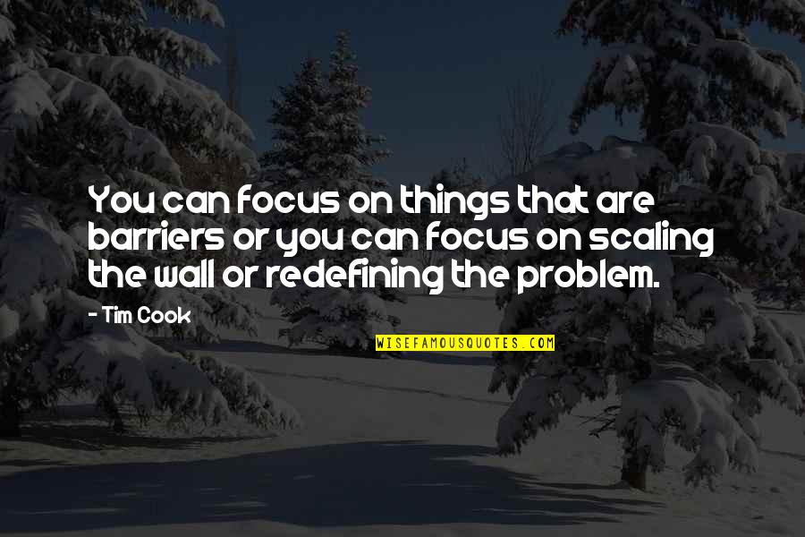 You Focus On Quotes By Tim Cook: You can focus on things that are barriers