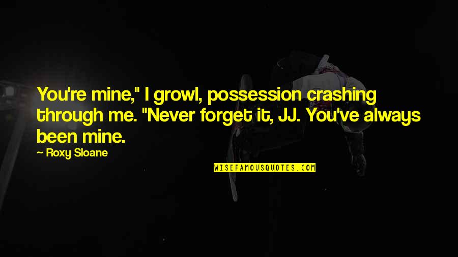You Forget Me Quotes By Roxy Sloane: You're mine," I growl, possession crashing through me.