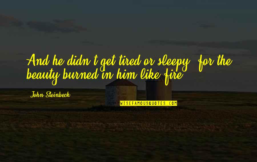 You Get Burned Quotes By John Steinbeck: And he didn't get tired or sleepy, for