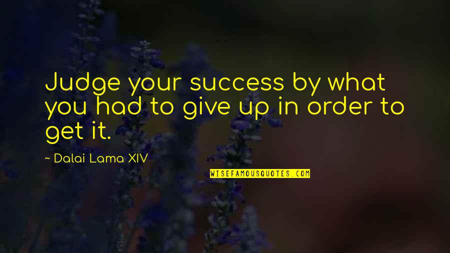 You Get What U Give Quotes By Dalai Lama XIV: Judge your success by what you had to