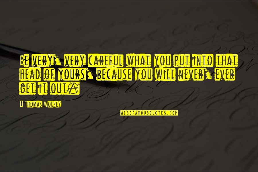 You Get What You Put In Quotes By Thomas Wolsey: Be very, very careful what you put into