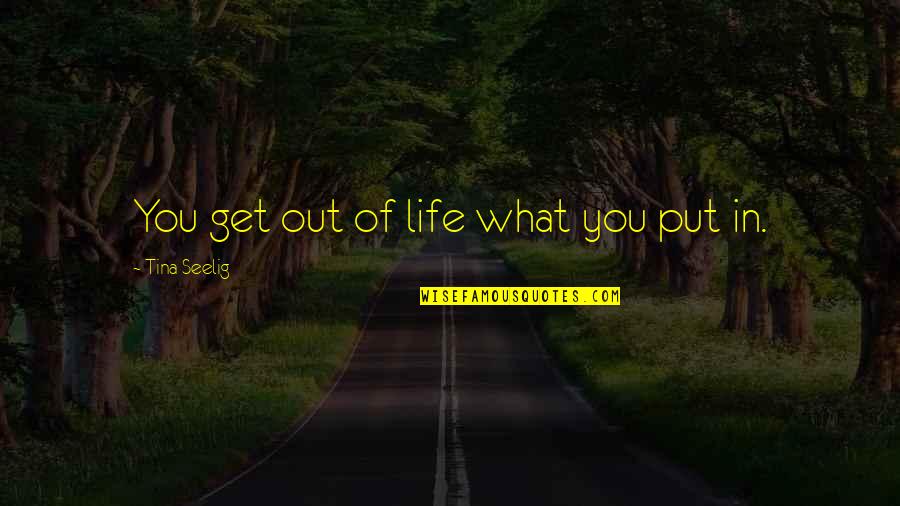 You Get What You Put Up With Quotes By Tina Seelig: You get out of life what you put