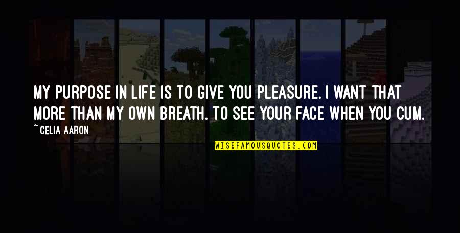 You Give More Quotes By Celia Aaron: My purpose in life is to give you