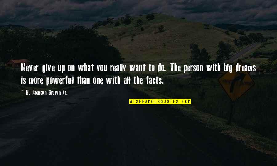 You Give More Quotes By H. Jackson Brown Jr.: Never give up on what you really want