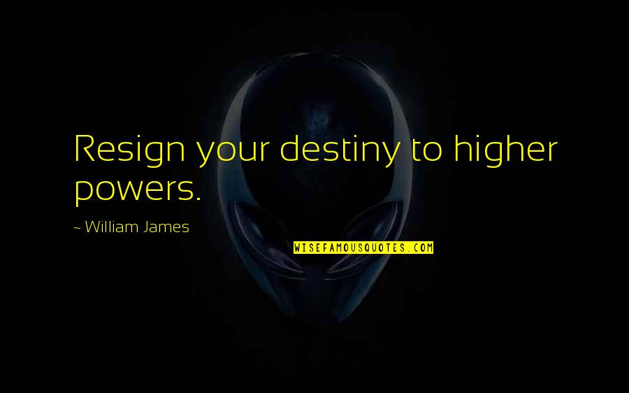 You Gotta Learn To Love Yourself Quotes By William James: Resign your destiny to higher powers.