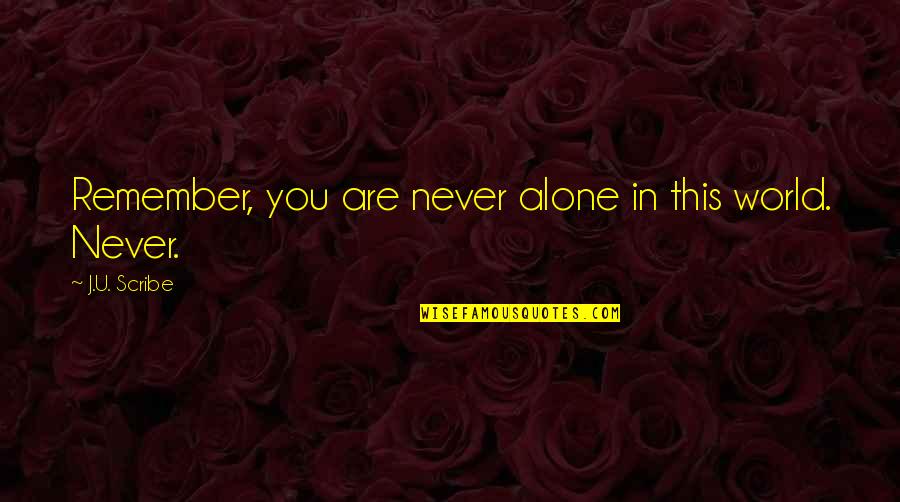 You Gotta Love Yourself First Quotes By J.U. Scribe: Remember, you are never alone in this world.