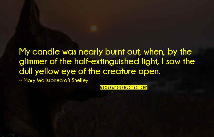 You Gotta Work Quotes By Mary Wollstonecraft Shelley: My candle was nearly burnt out, when, by