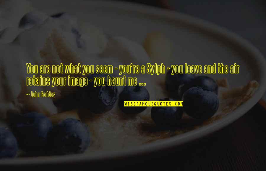 You Haunt Me Quotes By John Geddes: You are not what you seem - you're