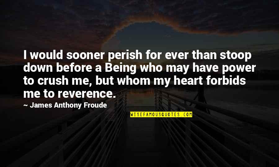 You Have A Crush On Me Quotes By James Anthony Froude: I would sooner perish for ever than stoop You Have A Crush On Me Quotes By James Anthony Froude: I would sooner perish for ever than stoop
