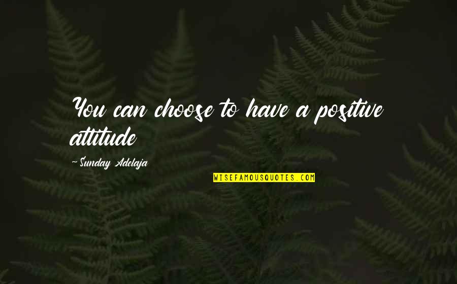 You Have Attitude Quotes By Sunday Adelaja: You can choose to have a positive attitude
