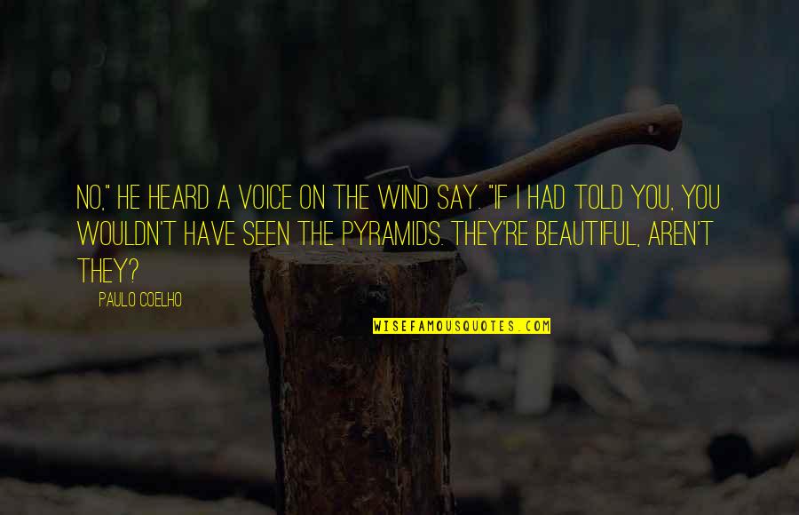 You Have Beautiful Voice Quotes By Paulo Coelho: No," he heard a voice on the wind