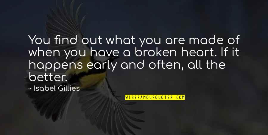 You Have Broken My Heart Quotes By Isabel Gillies: You find out what you are made of
