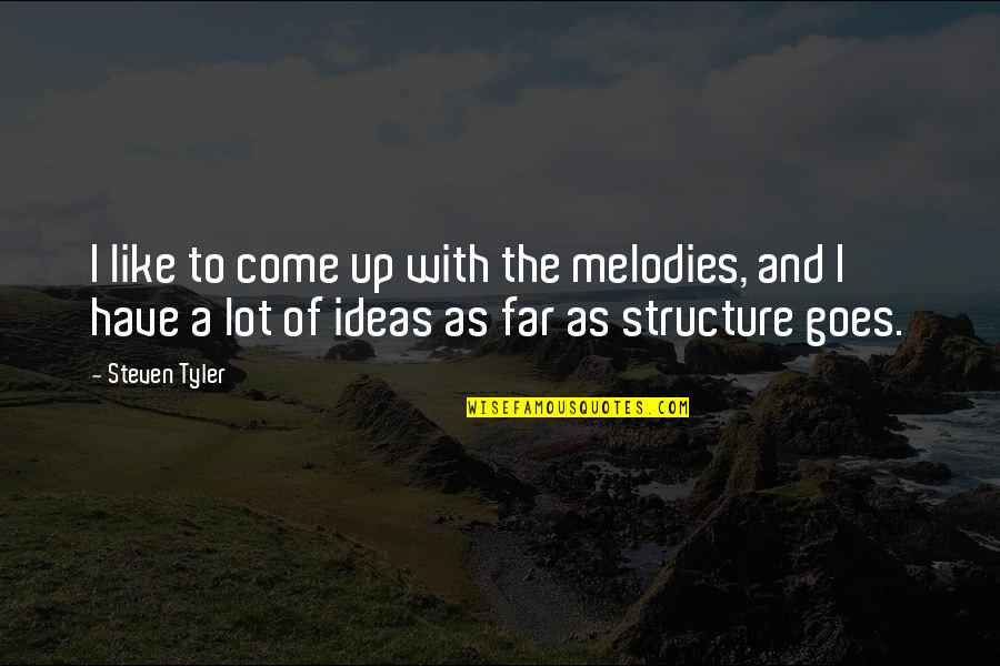 You Have Come So Far Quotes By Steven Tyler: I like to come up with the melodies,