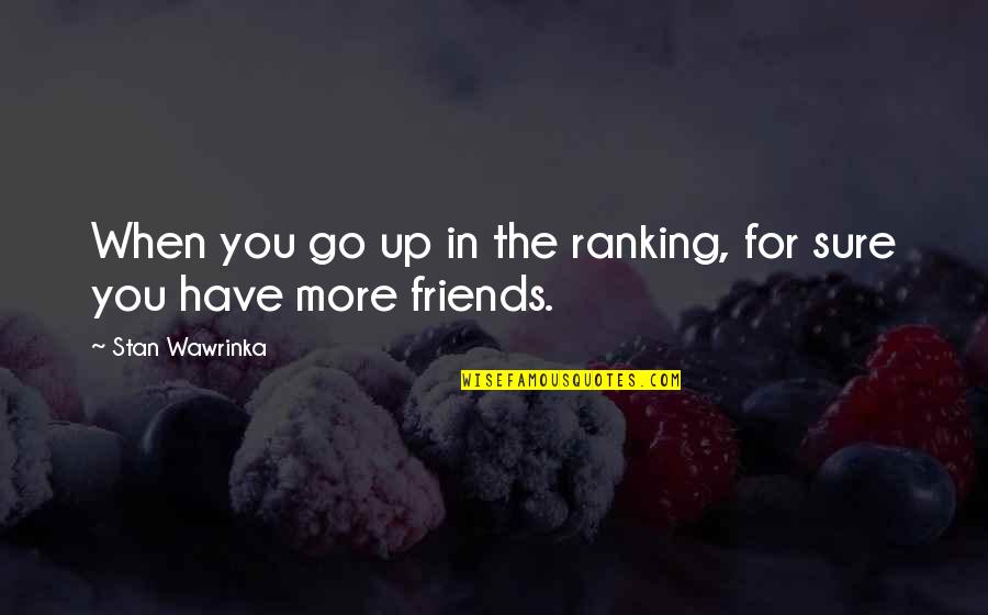 You Have Friends Quotes By Stan Wawrinka: When you go up in the ranking, for