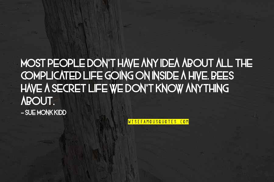 You Have No Idea About My Life Quotes By Sue Monk Kidd: Most people don't have any idea about all