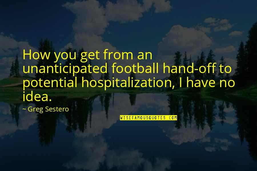 You Have Potential Quotes By Greg Sestero: How you get from an unanticipated football hand-off