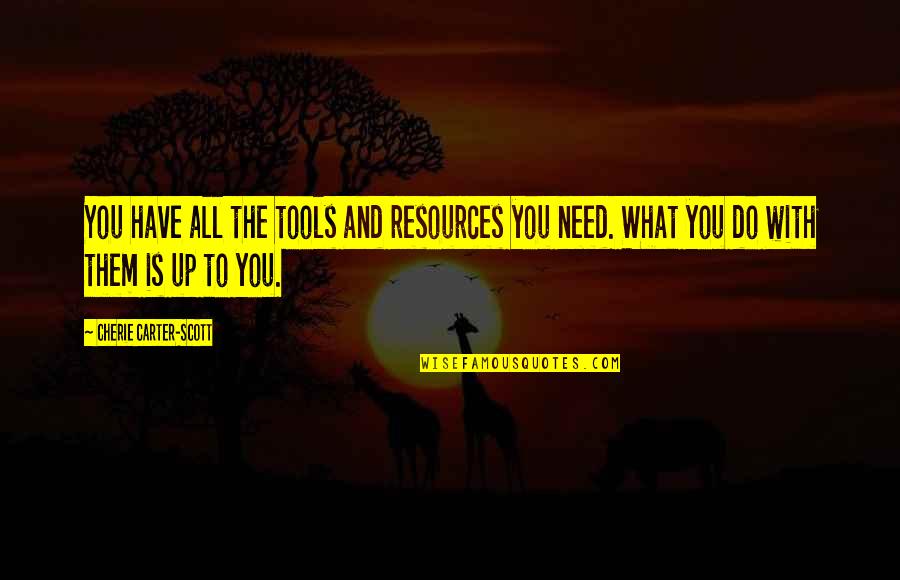 You Have The Tools Quotes By Cherie Carter-Scott: You have all the tools and resources you You Have The Tools Quotes By Cherie Carter-Scott: You have all the tools and resources you