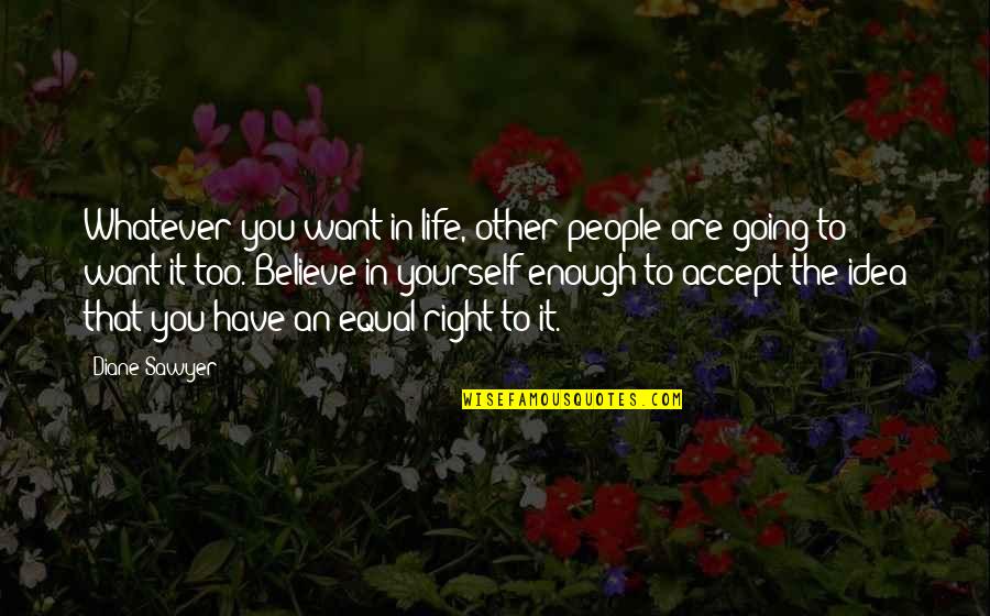 You Have To Believe In Yourself Quotes By Diane Sawyer: Whatever you want in life, other people are