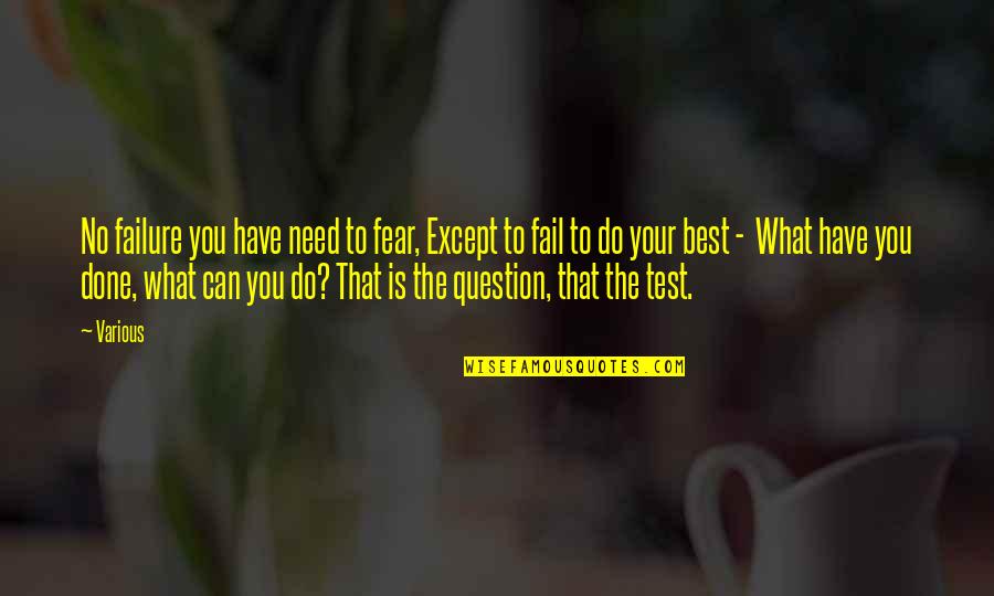 You Have To Do The Best Quotes By Various: No failure you have need to fear, Except