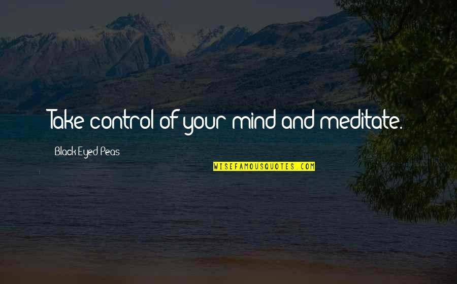 You Have To Prove Yourself Quotes By Black Eyed Peas: Take control of your mind and meditate.