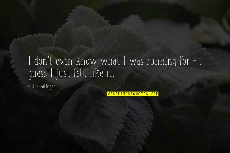 You Have To Stand Up For Yourself Quotes By J.D. Salinger: I don't even know what I was running