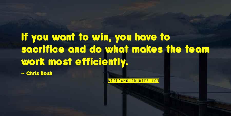 You Have To Work For What You Want Quotes By Chris Bosh: If you want to win, you have to