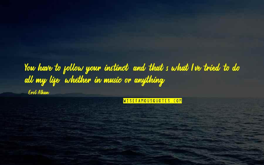 You Have Tried Quotes By Erol Alkan: You have to follow your instinct, and that's You Have Tried Quotes By Erol Alkan: You have to follow your instinct, and that's