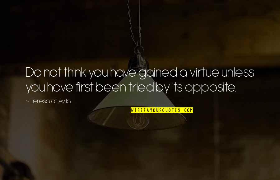 You Have Tried Quotes By Teresa Of Avila: Do not think you have gained a virtue You Have Tried Quotes By Teresa Of Avila: Do not think you have gained a virtue