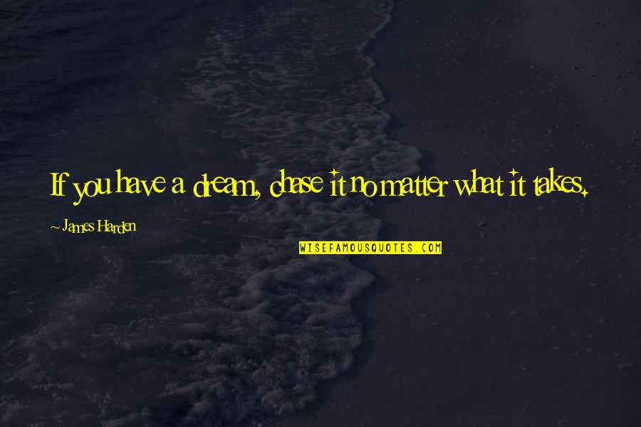 You Have What It Takes Quotes By James Harden: If you have a dream, chase it no You Have What It Takes Quotes By James Harden: If you have a dream, chase it no