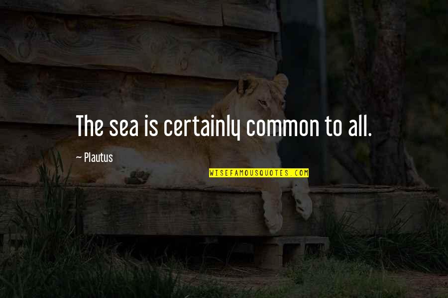 You Helped Me Find Myself Quotes By Plautus: The sea is certainly common to all.