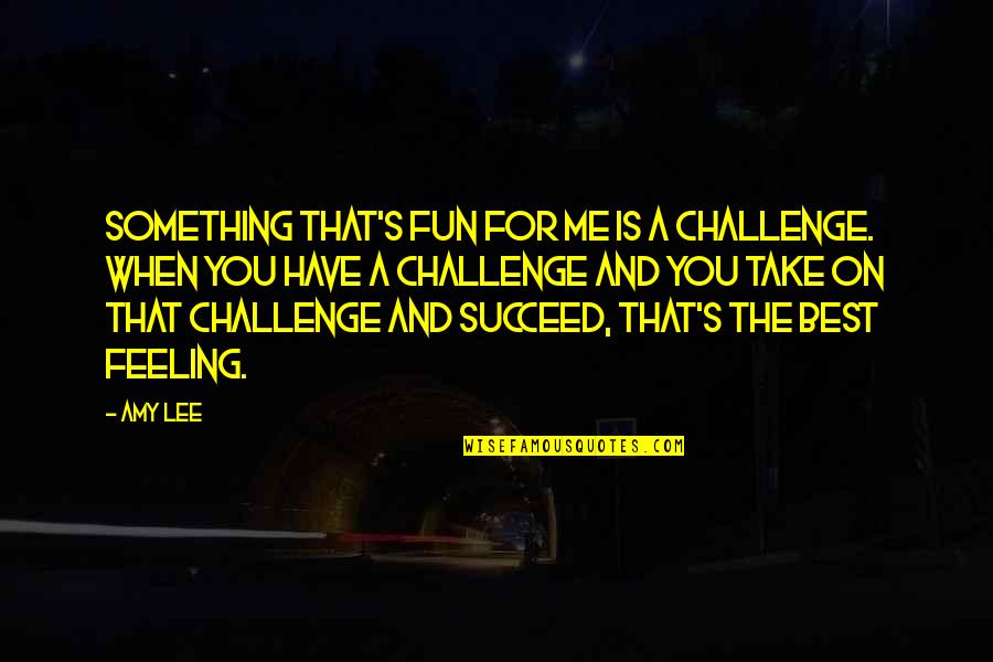 You Hit Rock Bottom Quotes By Amy Lee: Something that's fun for me is a challenge.
