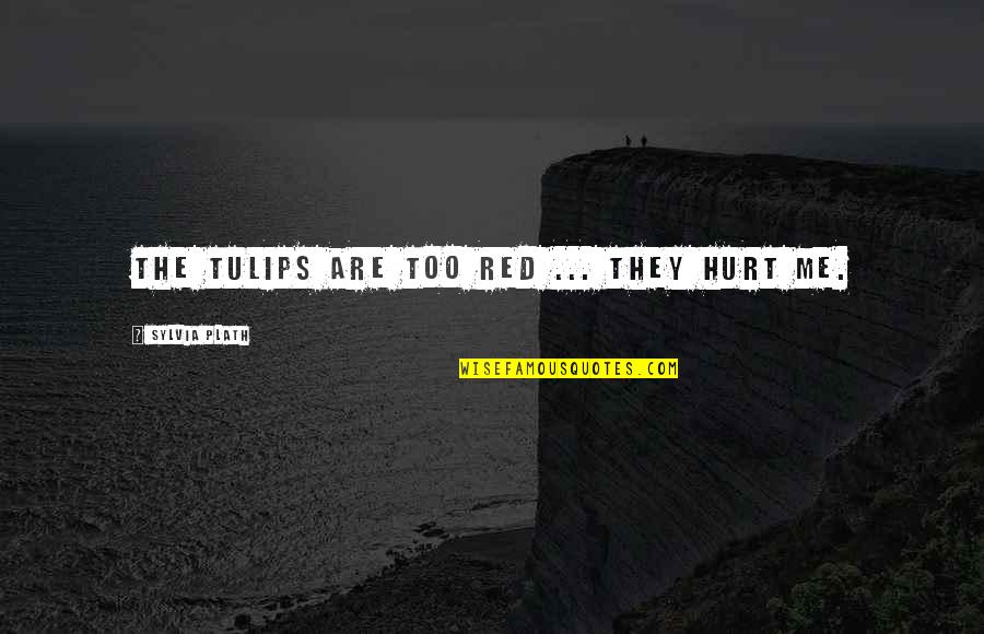 You Hurt Me Too Quotes By Sylvia Plath: The tulips are too red ... they hurt You Hurt Me Too Quotes By Sylvia Plath: The tulips are too red ... they hurt