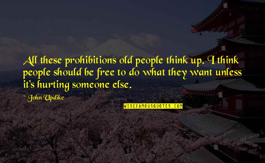You Hurting Someone Quotes By John Updike: All these prohibitions old people think up. I
